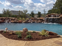 Stone Grotto and Waterfalls with Ocean Blue Pebble Sheen in Prosper (1)