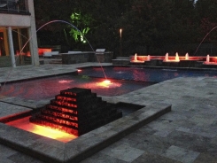LED Lights, Glass Tile Water Features and Fountains