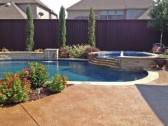 Pool and Spa with Tiered Spillway in Frisco