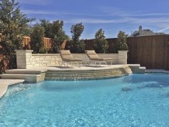 Pool with Tiered Water Feature in Frisco
