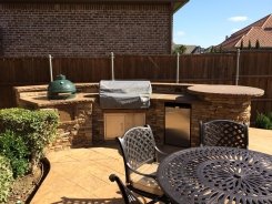 BBQ Island with Grill and Big Green Egg