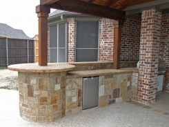 Patio Cover, BBQ Island with Chocolate Lueders  in Prosper