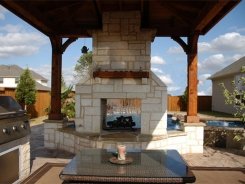 See Through Stone Fireplace in Allen